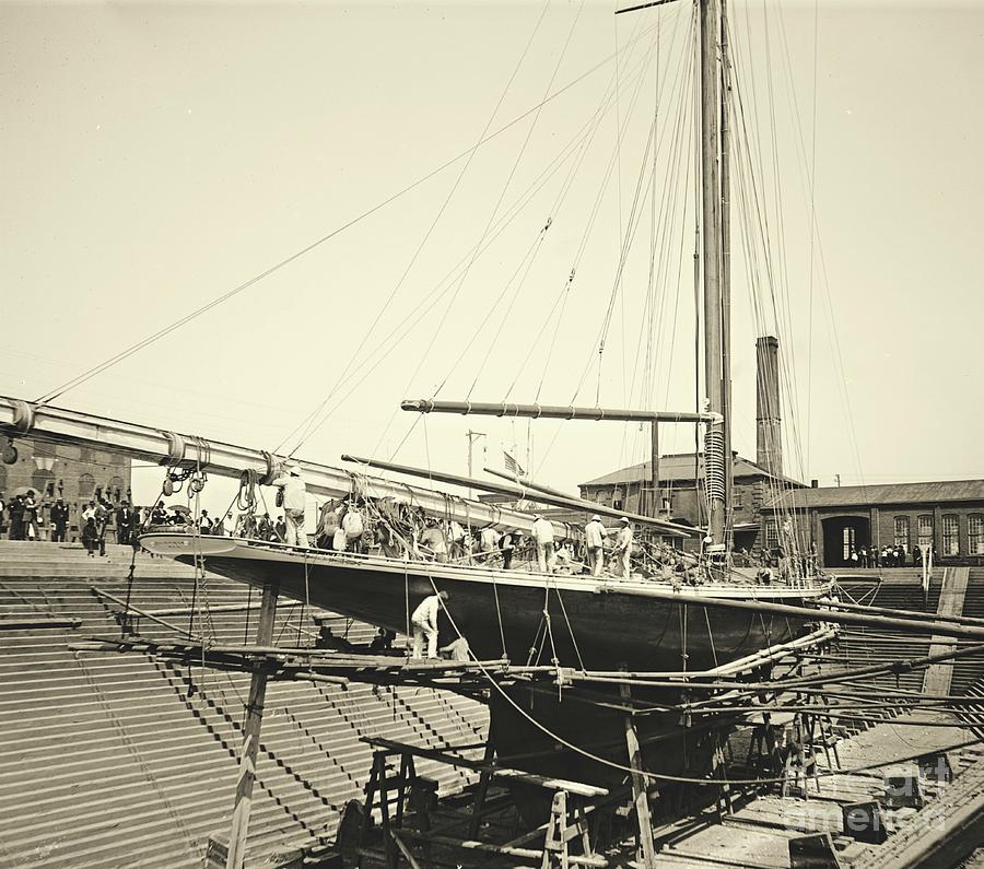 Valkyrie III in Erie Basin 1895 Photograph by Padre Art