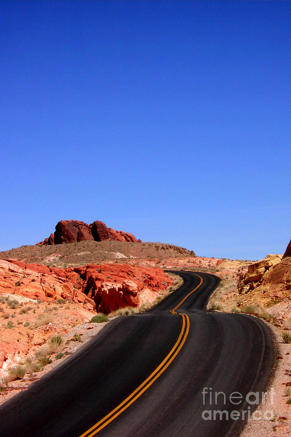 Valley of Fire road and sky Nevada Photograph by Mike Nellums - Fine ...