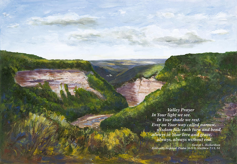 Valley Prayer with poem Painting by George Richardson