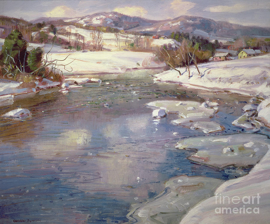 Winter Painting - Valley Stream in Winter by George Gardner Symons