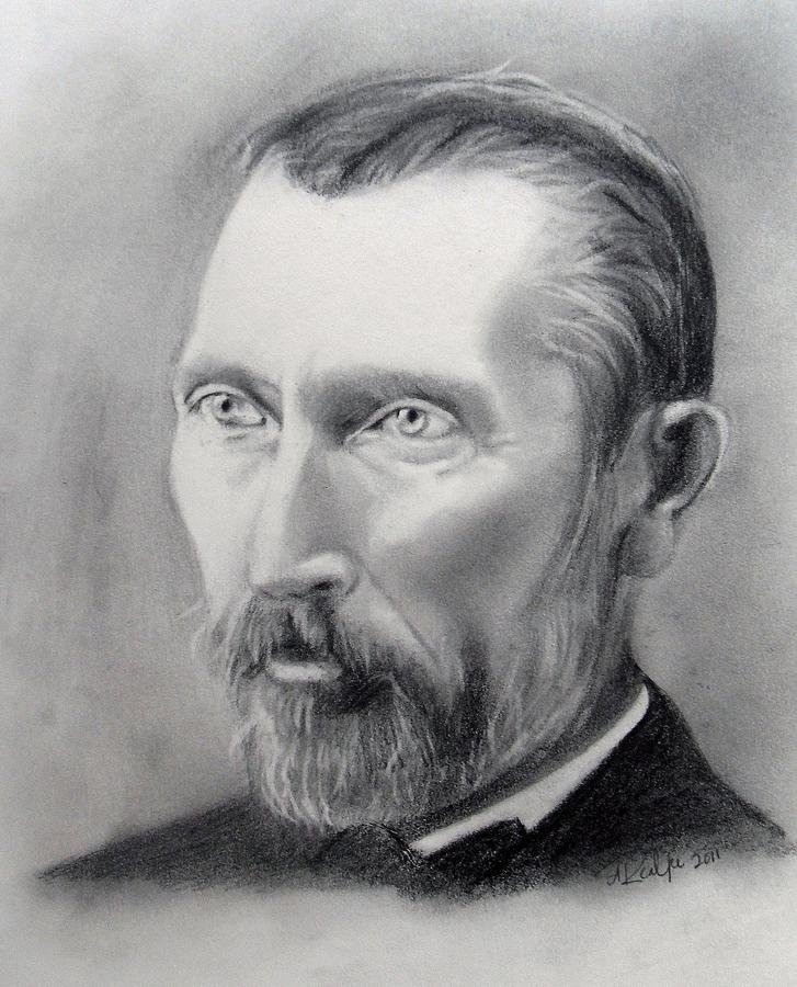 Van Gogh Pencil Portrait Drawing by Andrea Realpe