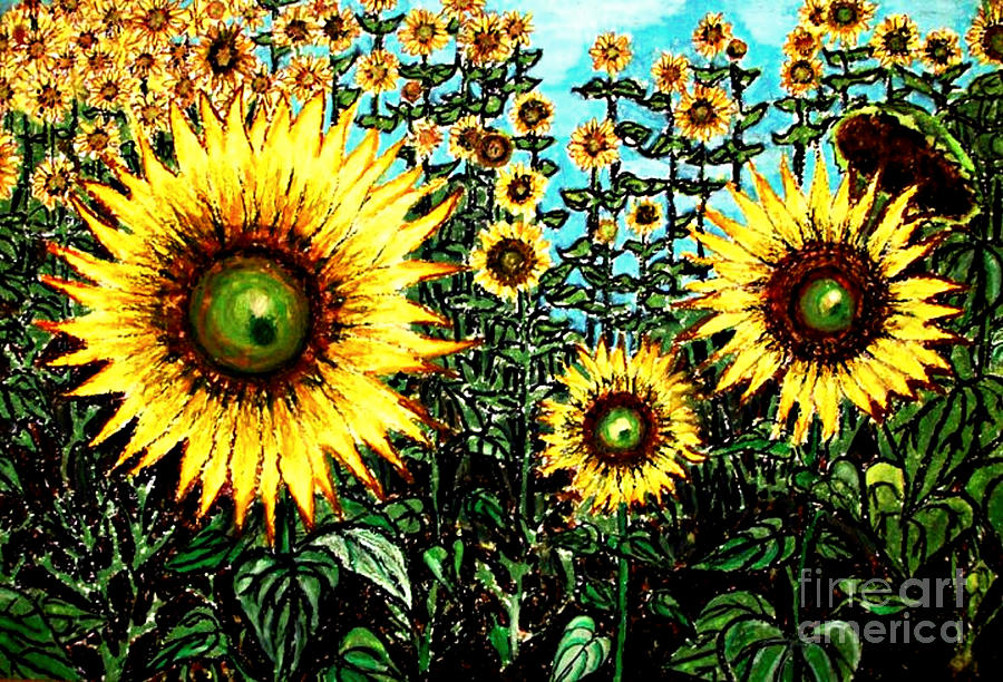 Van Gogh S Field Of Sunflowers Painting By Aisa Mijeno