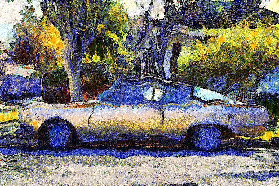 Van Gogh.s Plymouth Barracuda in Suburbia . 7D12724 Photograph by Wingsdomain Art and Photography