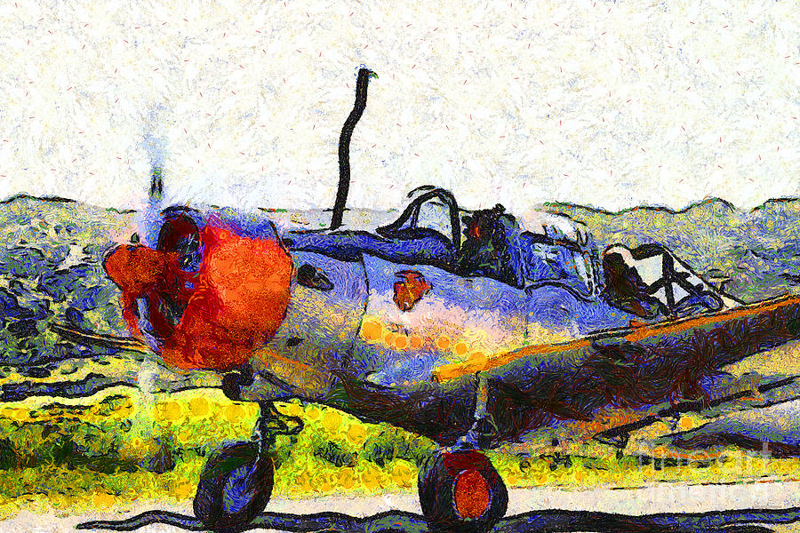 Van Gogh.s Single Engine Propeller Airplane 7d15754 Photograph by Wingsdomain Art and Photography