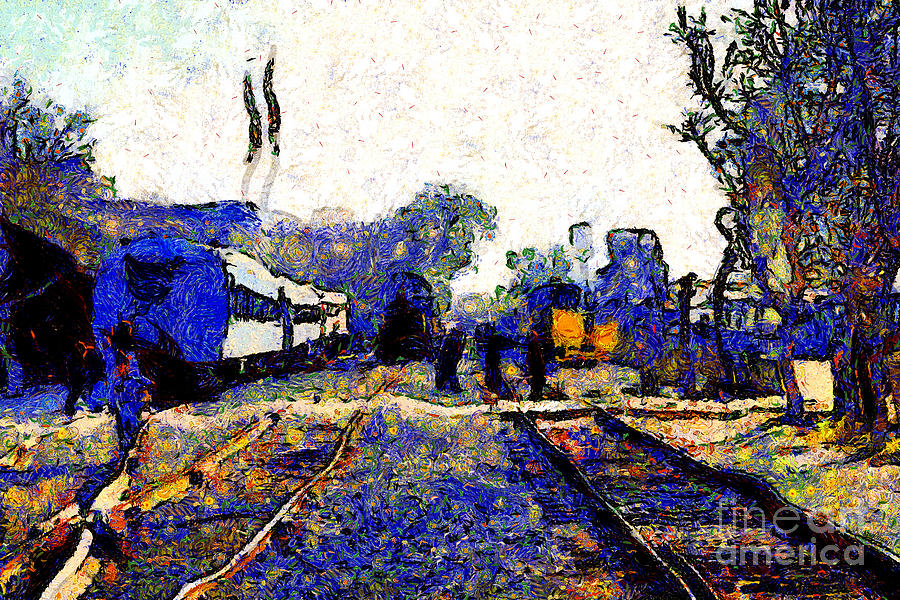 Van Gogh.s Train Depot . 7D11636 Photograph by Wingsdomain Art and Photography