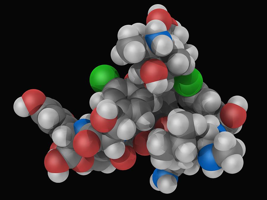 Vancomycin Drug Molecule Digital Art by Laguna Design