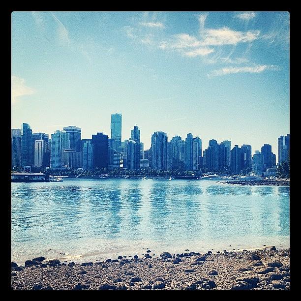 Canada Photograph - Vancouver Skyline From Stanley Park by Brent Dunn