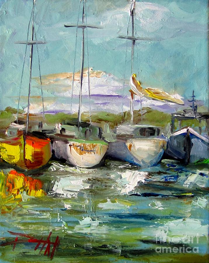 Boat Painting - Varaible Paths by Delilah  Smith