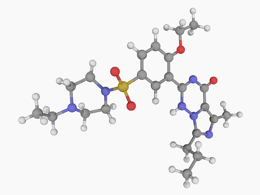Vardenafil Drug Molecule Digital Art by Laguna Design