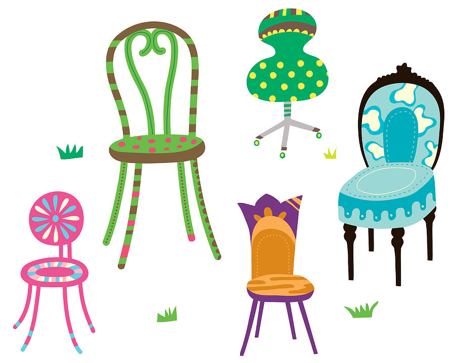 Various Chairs Digital Art by Eastnine Inc.