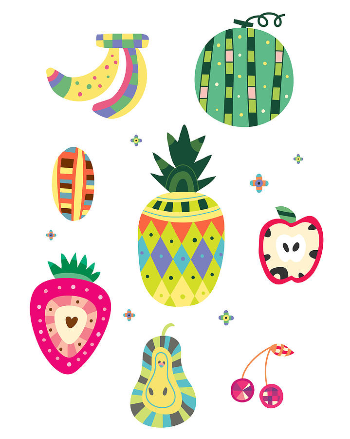 Pattern Digital Art - Various Kinds Of Fruit by Eastnine Inc.