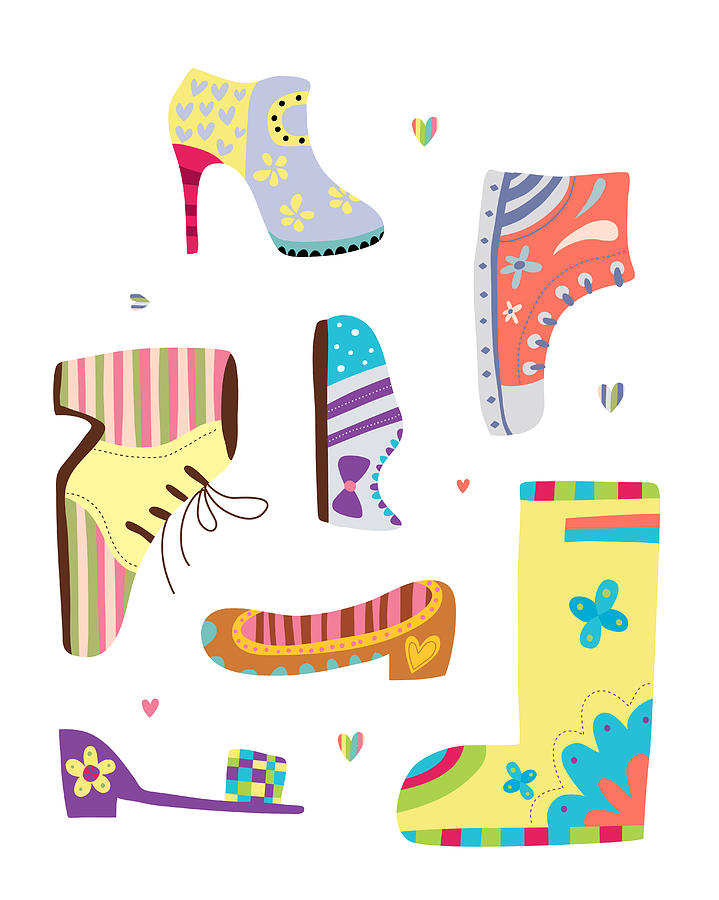 Various Kinds Of Shoes Digital Art by Eastnine Inc.