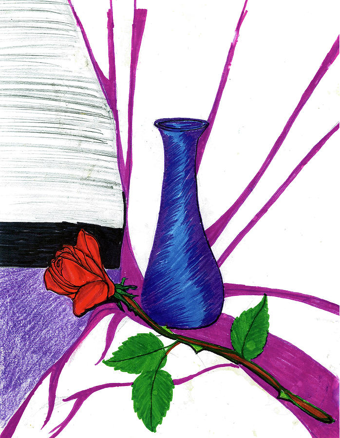 Vase Drawing by Harry Richards