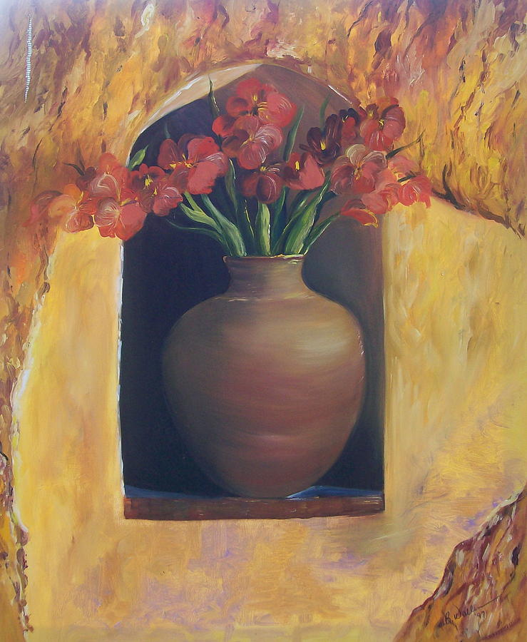 Vase Painting - Vase of Pottery by Barbara Ruzzene