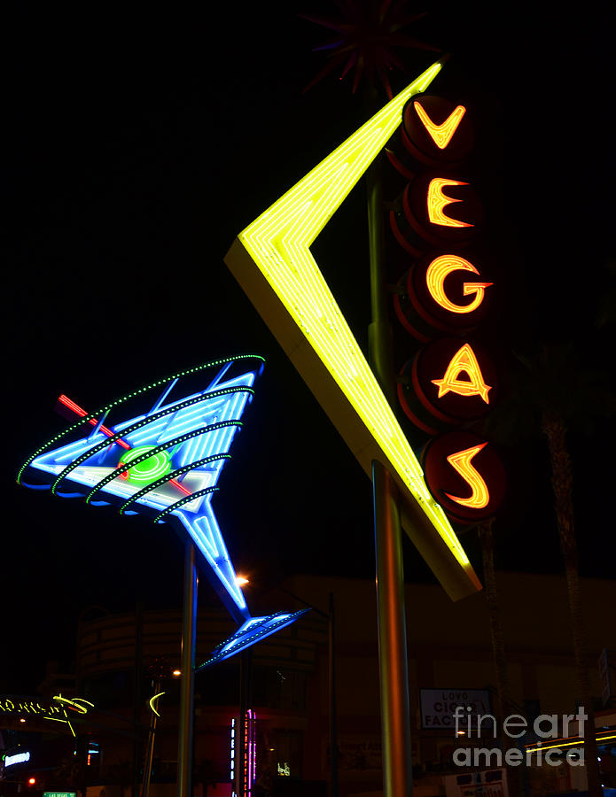 Vegas And Martini Neon Photograph by Bob Christopher
