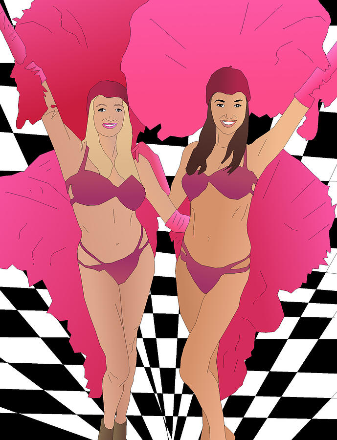 Las Vegas Digital Art - Vegas Showgirls by Casino Artist