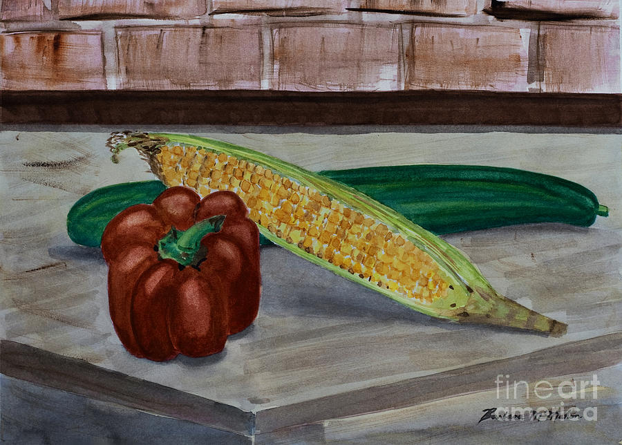 Vegetables Painting by Barbara McMahon