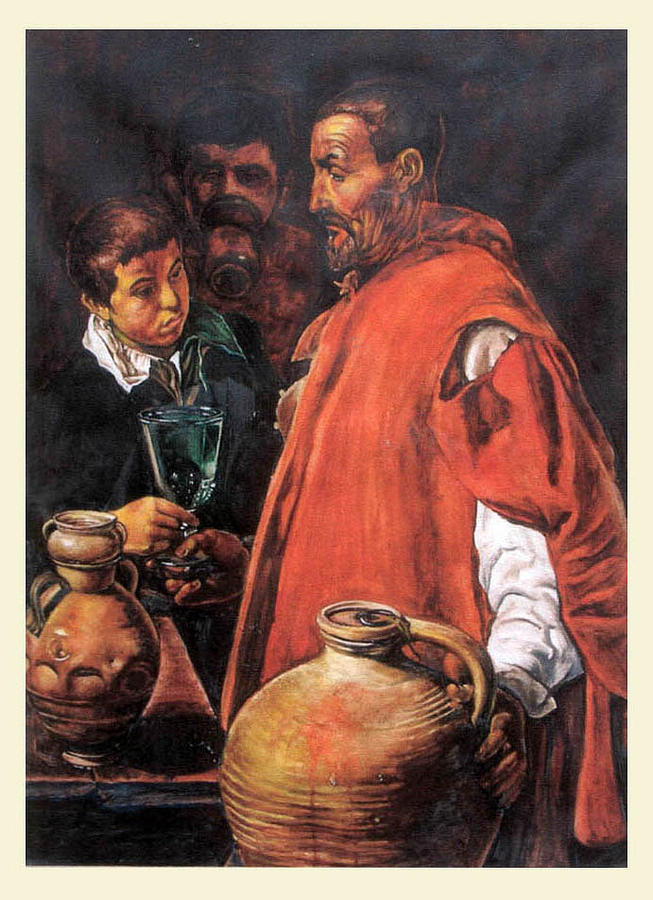 Velazquez aquarell reproduction Painting by Aniko Toth