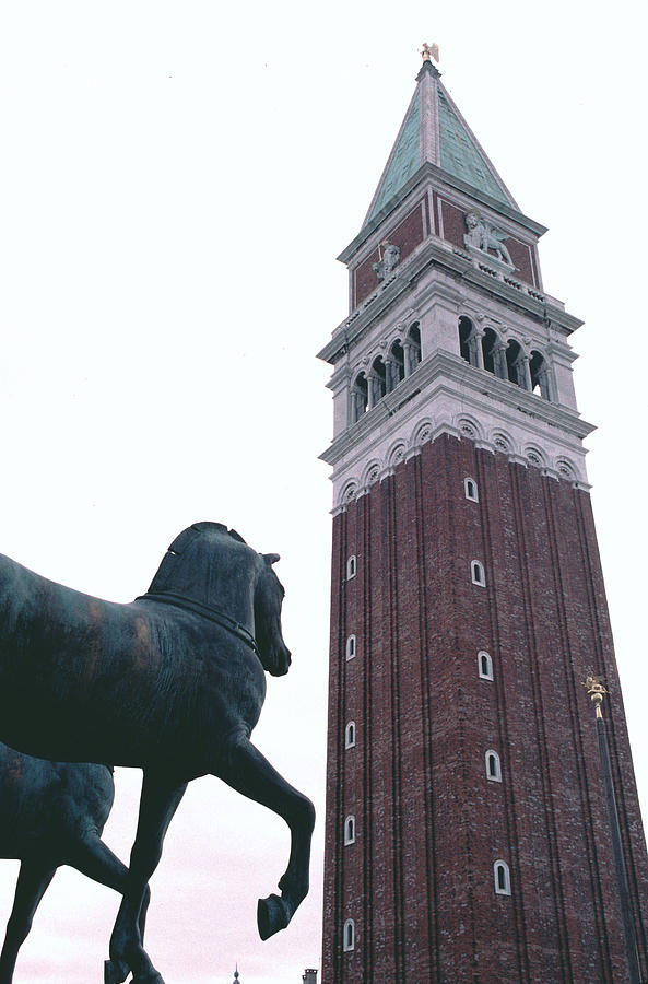 Venice Bell Tower St Marks Horses Photograph by Tom Wurl