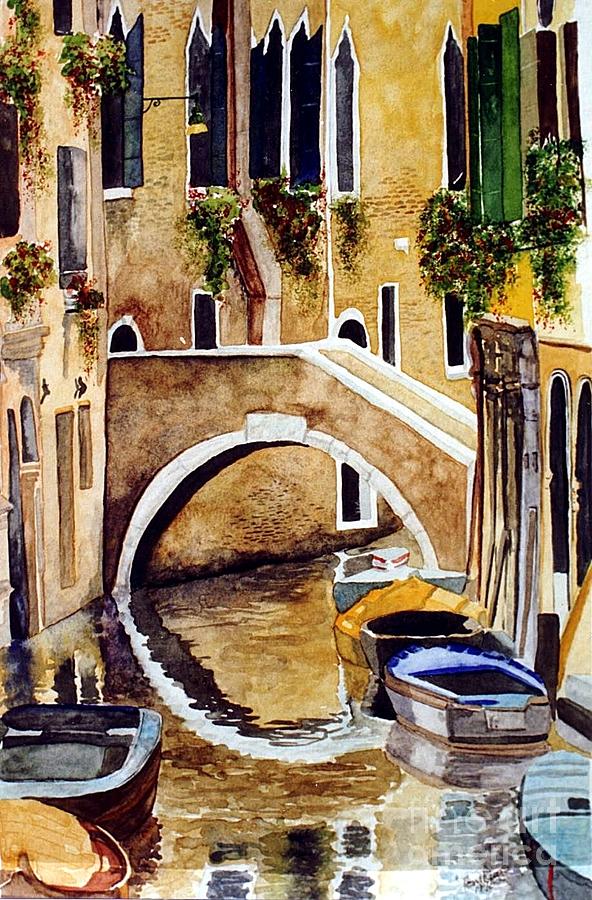 Venice Canal Painting by Tom Riggs