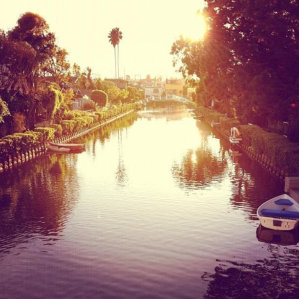 Sunset Photograph - Venice Canals by Jenna Gibson