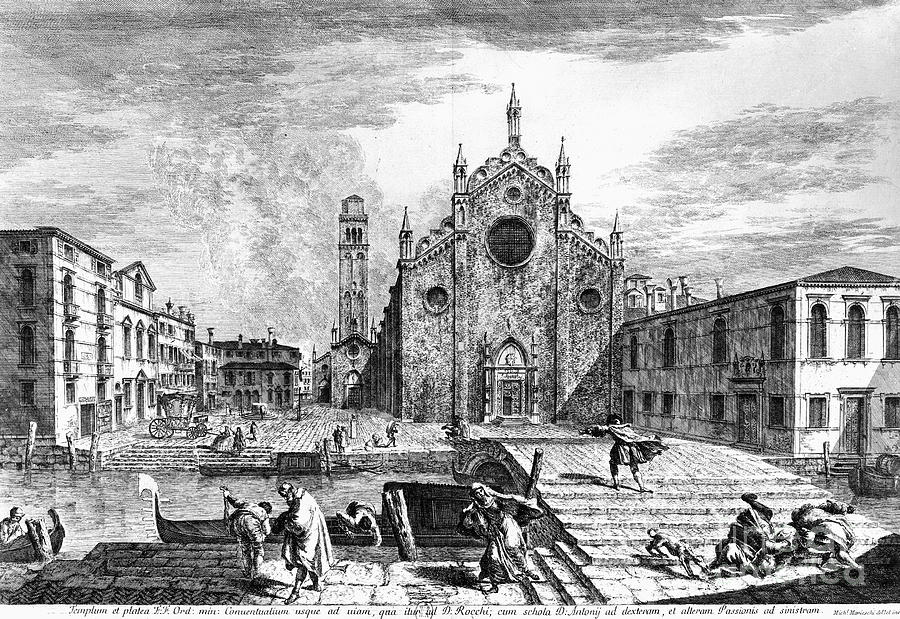 Venice - Frari Church Drawing by Michele Giovanni Marieschi