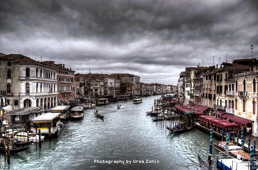Boat Digital Art - Venice landscape hdr by Uros Zunic