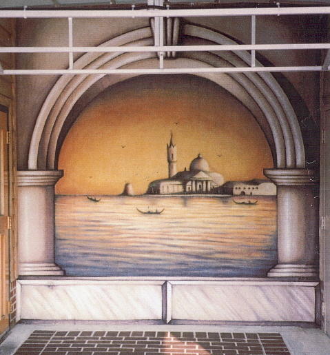 Venice Mural Ferraris Restaurant Laurel Md Painting by Matt Mercer