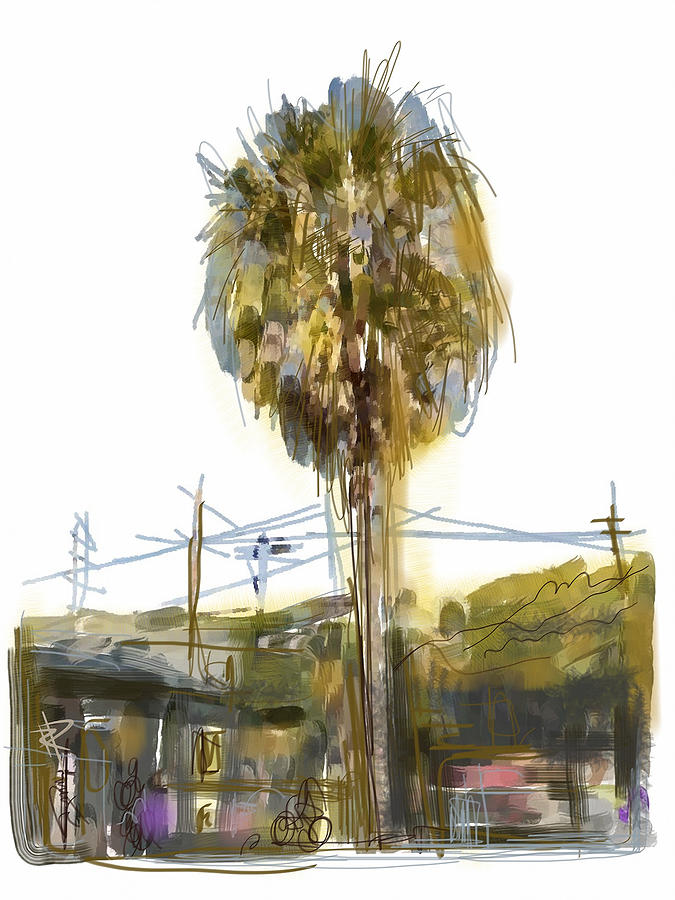 Venice Palm Tree Mixed Media by Russell Pierce