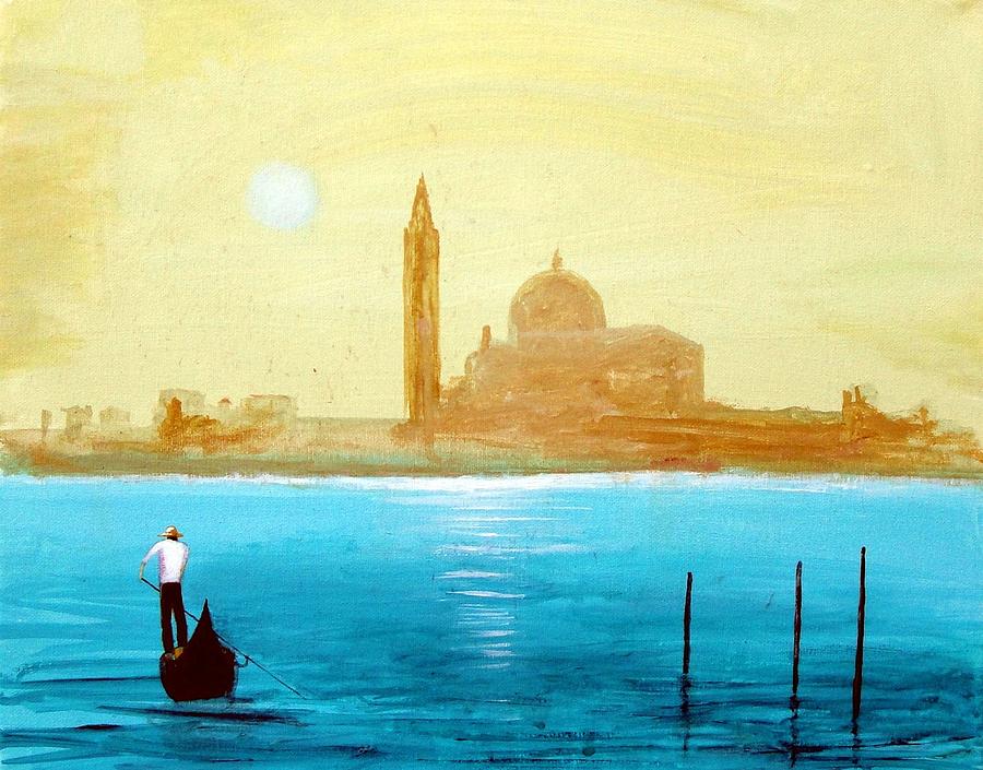 Venice Sunset Painting by Larry Cirigliano