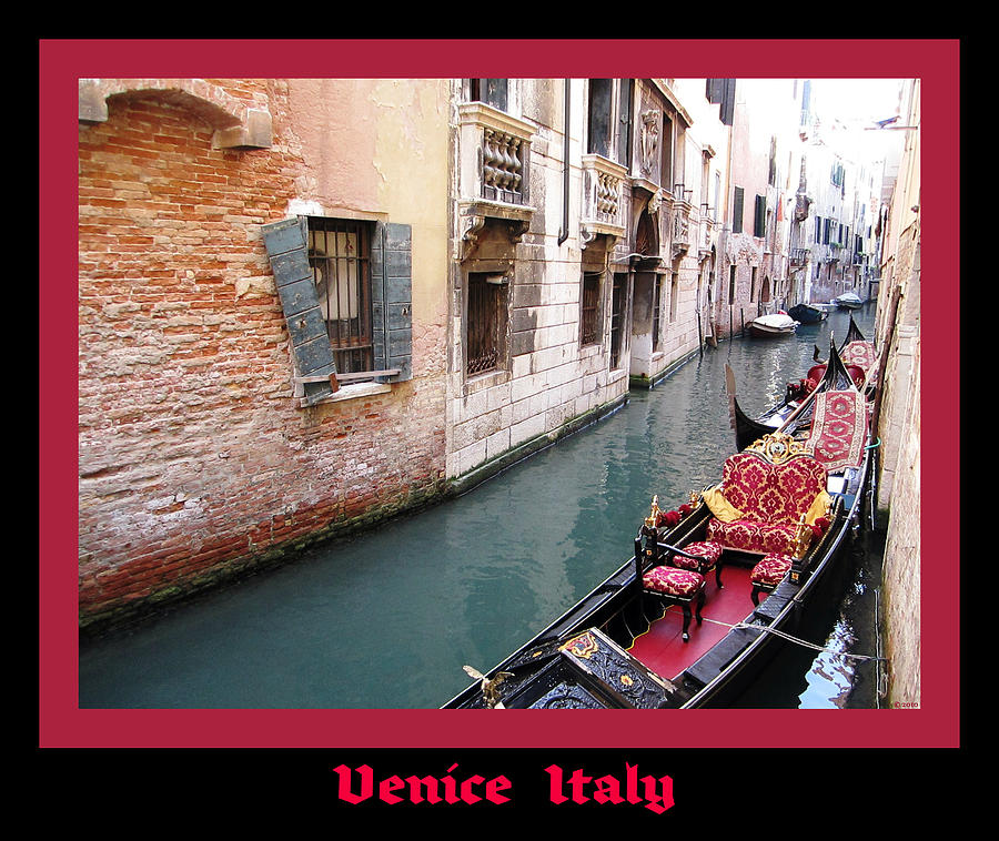 Venitian Gondola   Venice Canal Italy Photograph by John Shiron