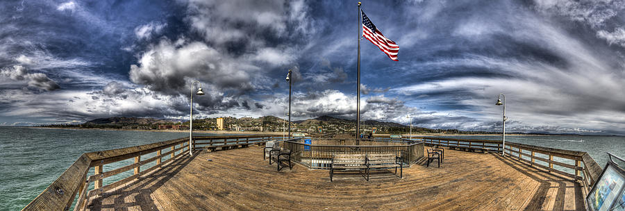 Ventura Pier HDR Panorama Photograph by Joe  Palermo