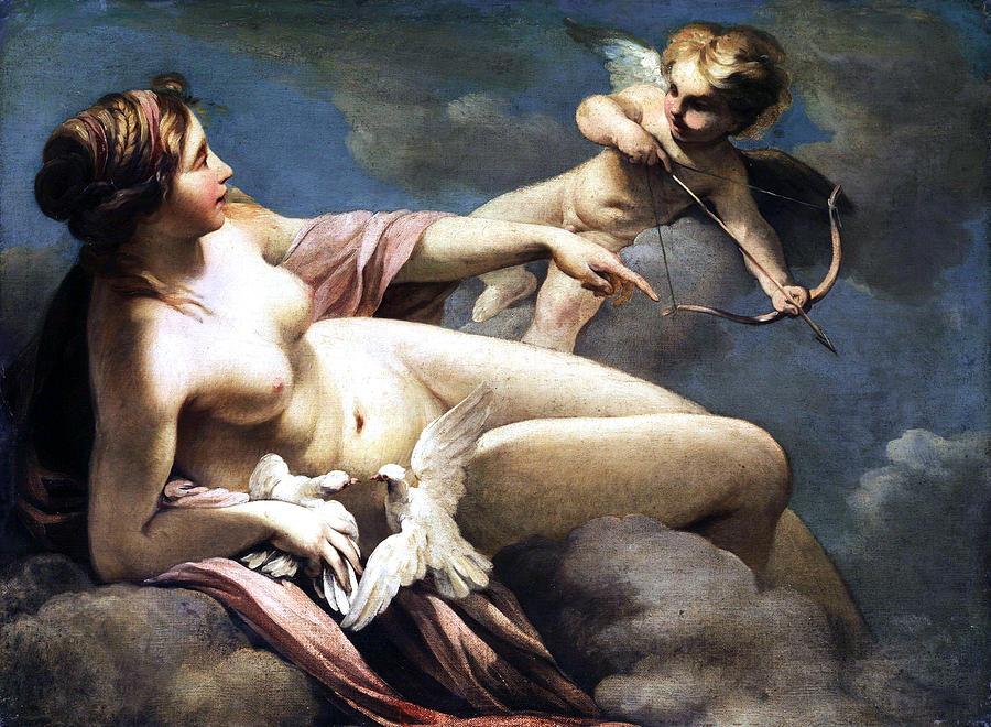 Nude Painting - Venus and cupid #3 by Sebastiano Ricci