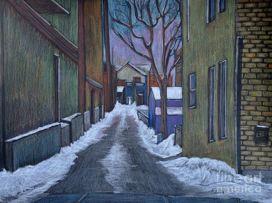 Verdun Alley in Early Spring Drawing by Reb Frost
