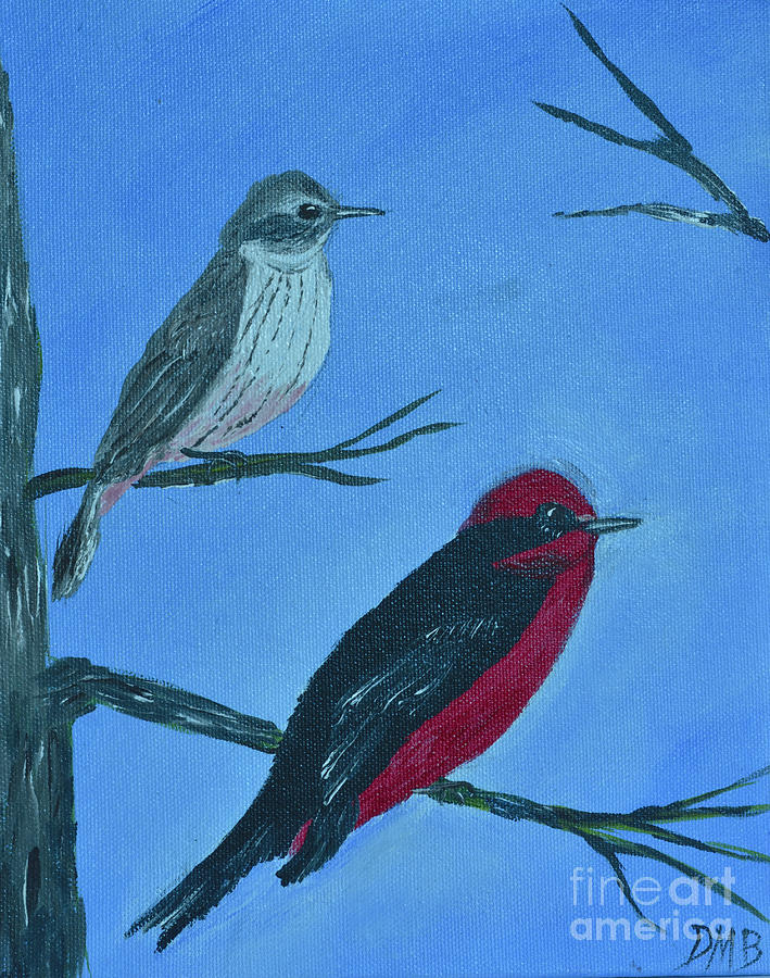 Vermilion Flycatcher Painting by Donna Brown