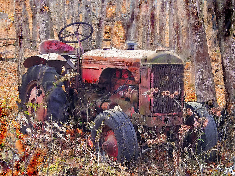 Tree Photograph - Vermont Farm Antique Tractor  by Bob and Nadine Johnston