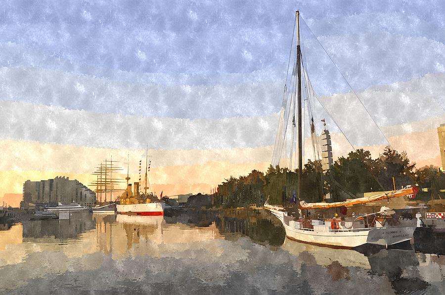 Vessels of Penns Landing Digital Art by Andrew Dinh