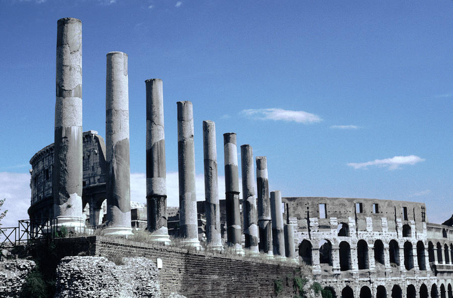 Via Sacra Imposing Columns Colosseum Rome Photograph by Tom Wurl