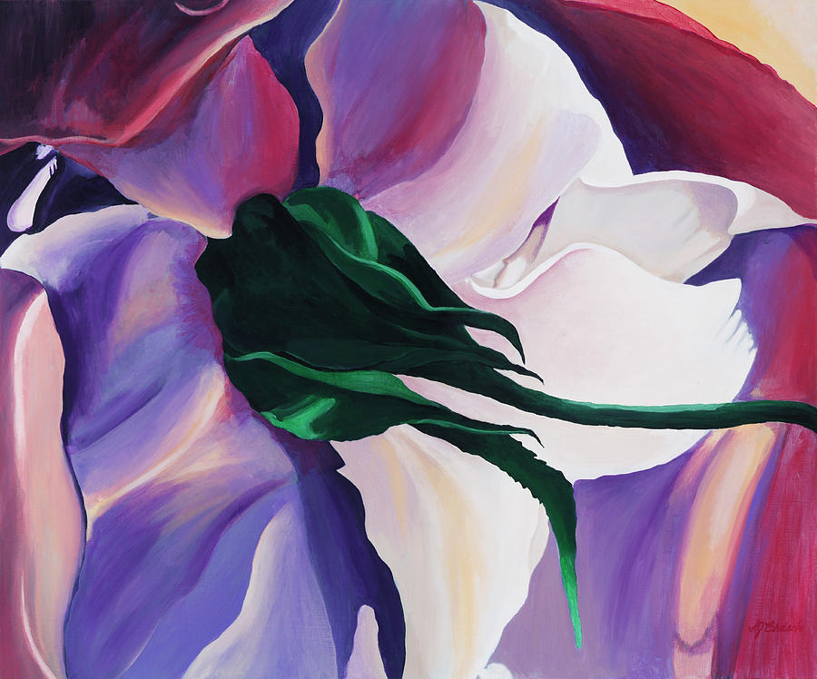 Vibrant Underside of a Rose Painting by Susan Brasch - Pixels