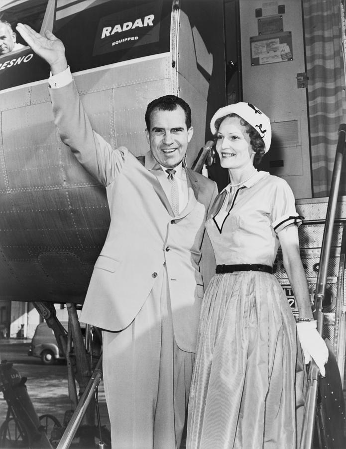 Vice President Richard Nixon, With Wife Photograph By Everett