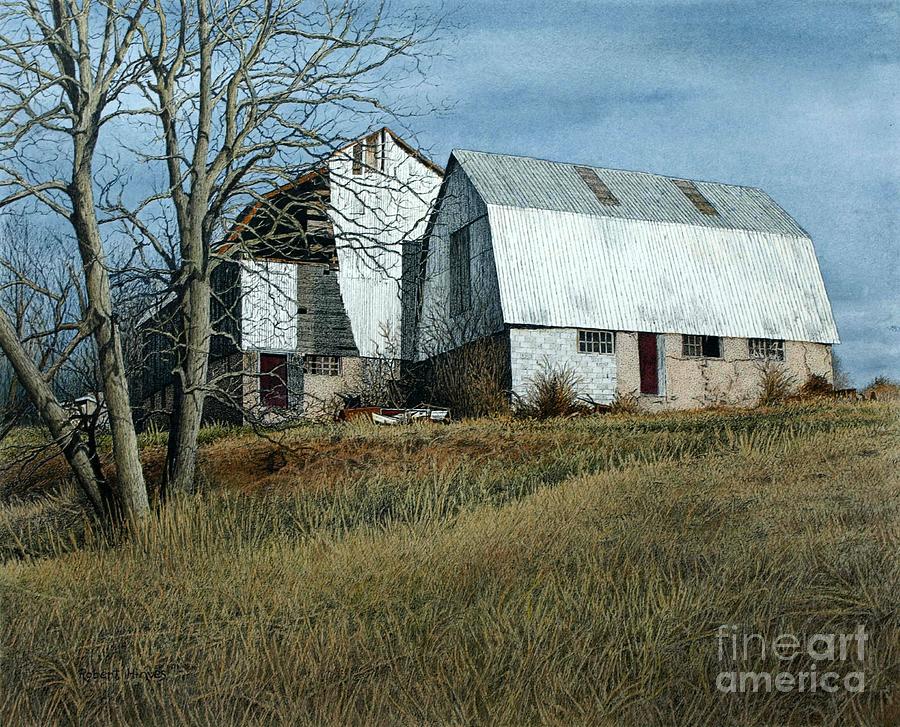 Victoria County Road Barn Painting by Robert Hinves
