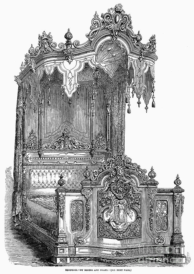 1851 Photograph - Victorian Bedstead, 1851 by Granger
