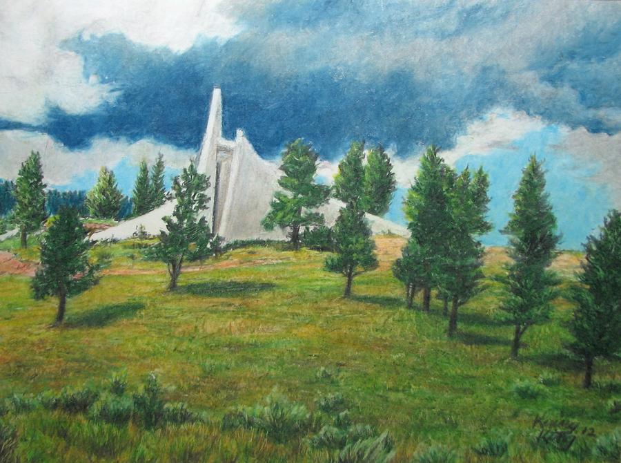 Tree Drawing - Viet Nam memorial Angel Fire  NM by Kenny King