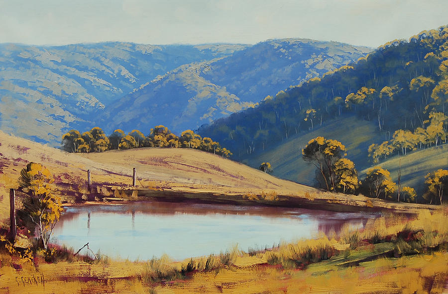 Landscape Painting - View Across The Dam by Graham Gercken