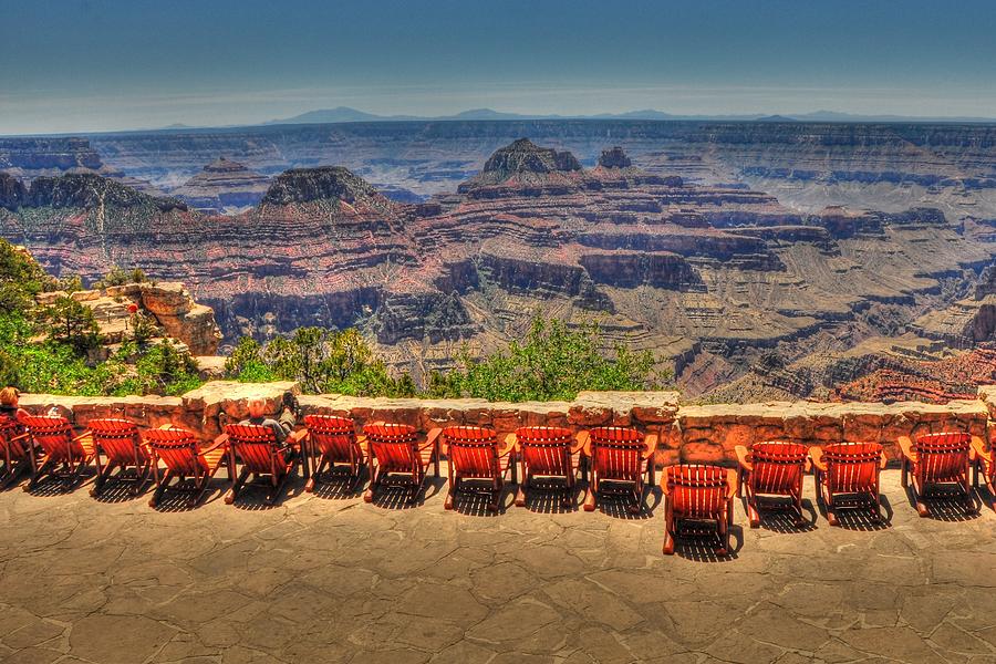 View Deck - Grand Canyon Lodge - North Rim Photograph by Bruce Friedman