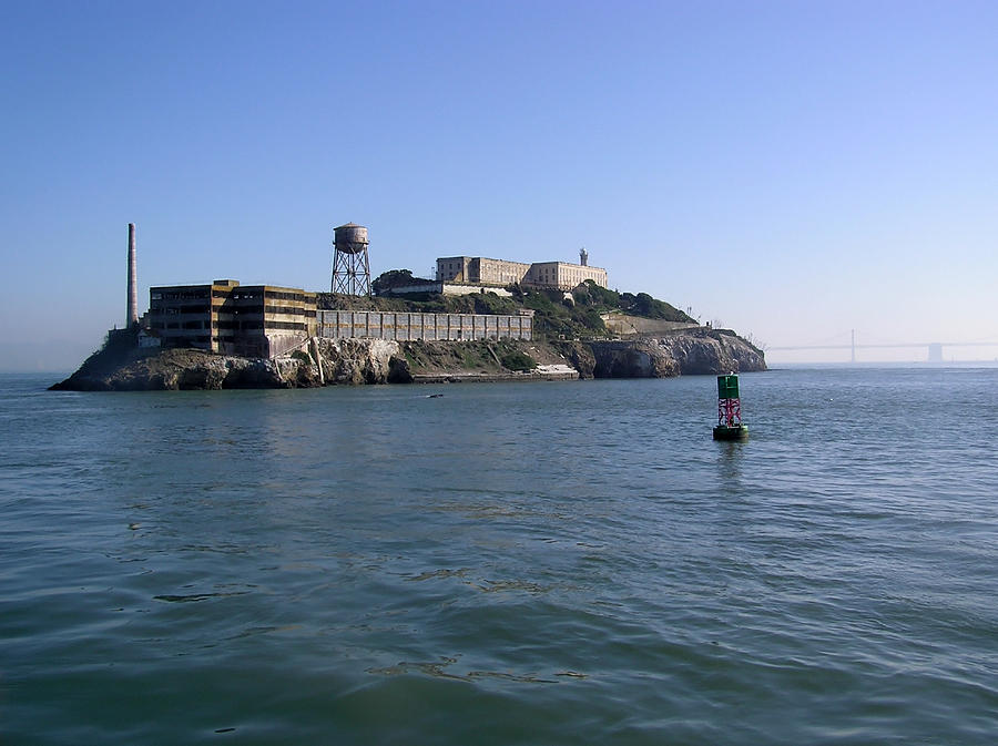 San Francisco Photograph - View of Alcatraz from a boat that is leaving the island by Ashish Agarwal