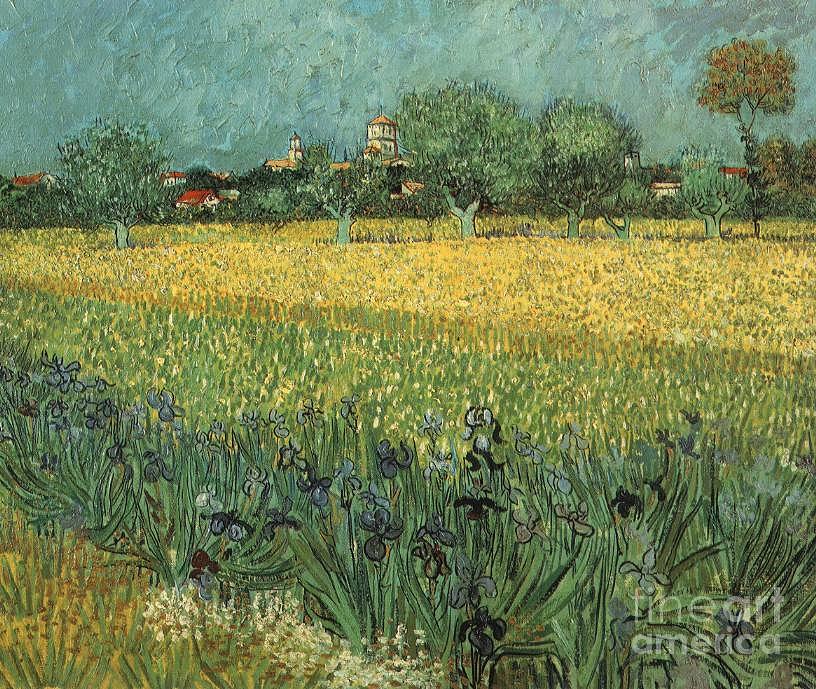 Vincent Van Gogh Painting - View of Arles with Irises by Extrospection Art