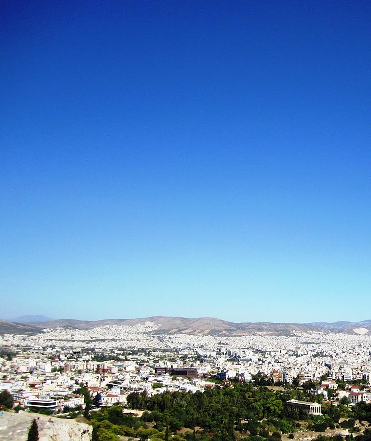 View of Athens from High Above on Acropolis Hilltop in Greece Photograph by John Shiron