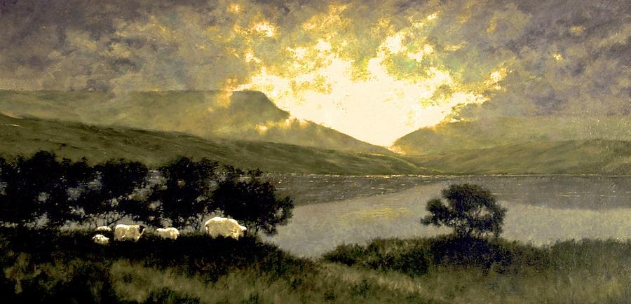 View of Ben Bulben Painting by Jim Gola