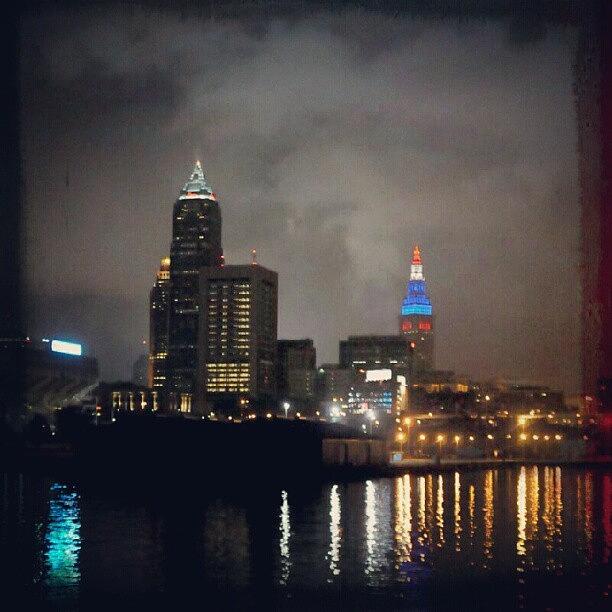 Cleveland Photograph - View Of Cleveland At Night, Shot During by Natalia D